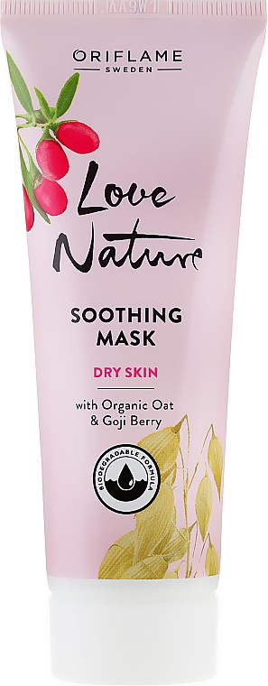 Beruhigende Gesichtsmaske mit Bio Haferextrakt und Goji-Beere - Oriflame Love Nature Soothing Mask — Bild N1