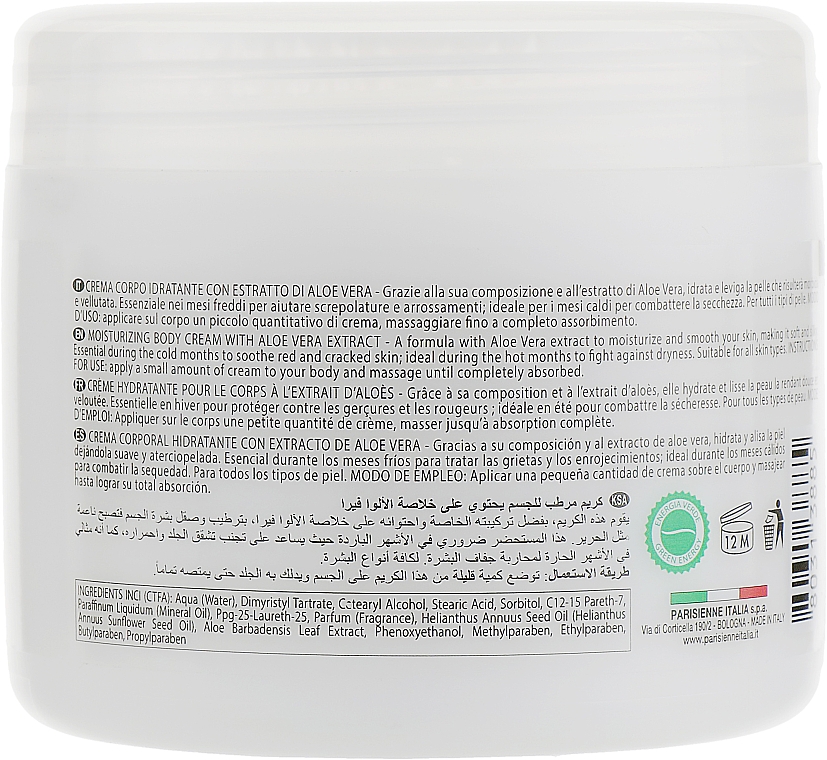 Feuchtigkeitsspendende Körpercreme mit Aloe-Vera - Parisienne Italia Moisturizing Body Cream — Bild N2