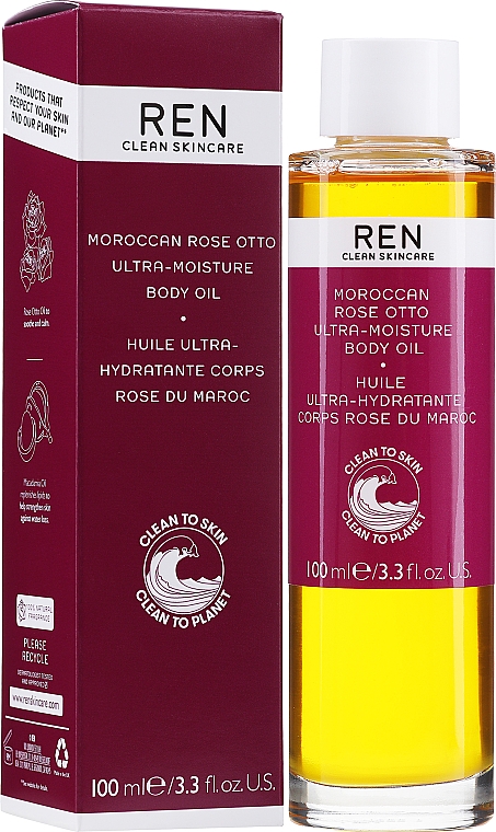 Feichtigkeitsspendendes Körperöl mit Rosenblüten - Ren Moroccan Rose Otto Ultra-Moisture Body Oil — Bild N2