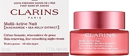 Nachtcreme für alle Hauttypen - Clarins Multi-Active Jour Niacinamide+Sea Holly Extract Glow Boosting Line-Smoothing Night Cream — Bild N2