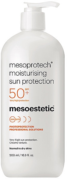 Feuchtigkeitsspendende Sonnenschutzcreme mit Spender - Mesoestetic Mesoprotech Moisturising Sun Protection 50+ Prof — Bild N1