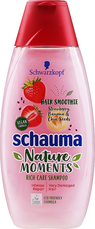 Pflegeshampoo mit Erdbeere-, Bananen- und Chiasamen-Extrakt - Schauma Nature Moments Shampoo — Bild N1