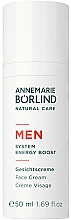 Düfte, Parfümerie und Kosmetik Energetisierende Anti-Aging Gesichtscreme mit Wacholderextrakt, Koffein, Aloe-Vera und Taurin - Annemarie Borlind Men System Energy Boost Face Cream