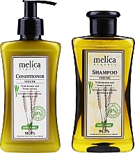 Düfte, Parfümerie und Kosmetik Haarpflegeset - Melica Organic Volume (Conditioner 300ml + Shampoo 300ml)