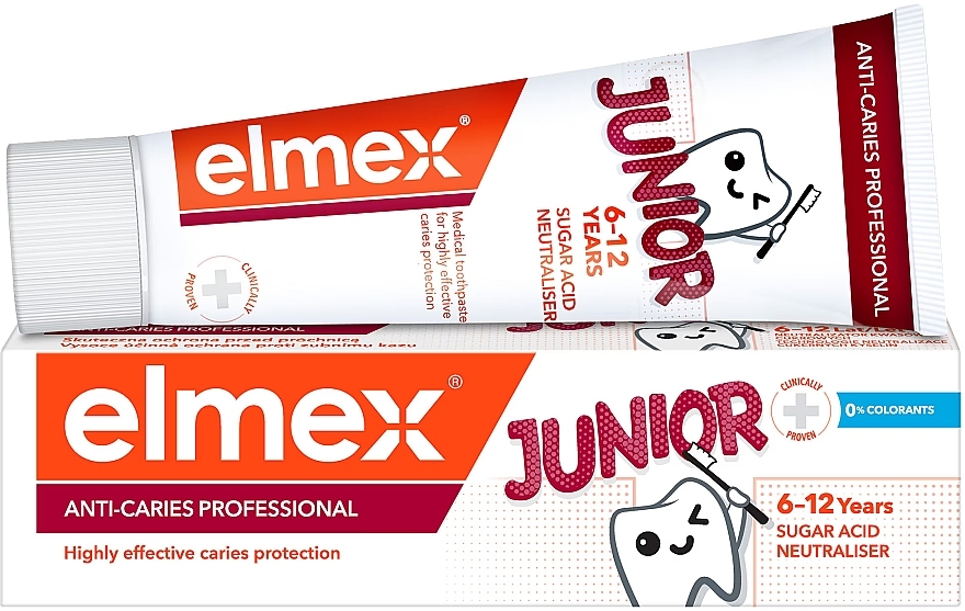 Zahnpasta für Kinder von 6 bis 12 Jahren - Elmex Anti-caries Professional Junior Toothpaste  — Bild N1