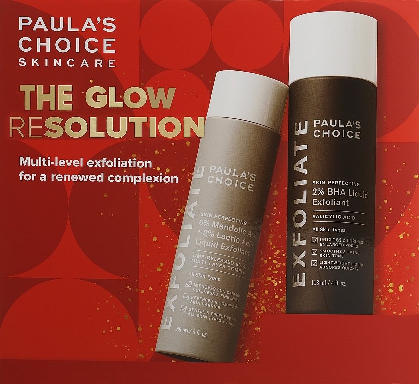 Set - Paula's Choice The Glow Resolution Kit (Gesichtspeeling/88 ml + Gesichtstoner/118 ml) — Bild N1