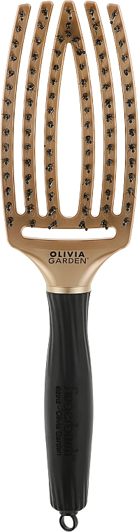 Massagebürste mit Naturborsten - Olivia Garden Finger Brush Combo Trinity Passion Gold — Bild N1