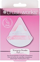 Düfte, Parfümerie und Kosmetik Puderquaste 2 St. - Brushworks Triangular Powder Puff Duo 