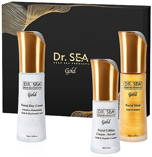 Set - Dr.Sea Gift Gold Box Skin Lifting & Recovery (d/cr/50ml + mask/50ml + ser/30ml) — Bild N1