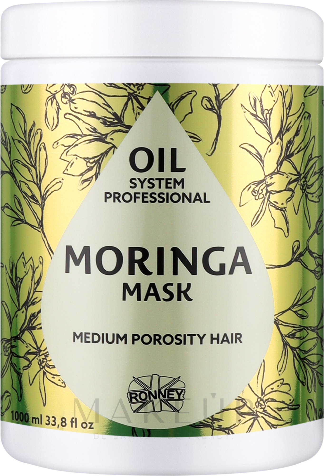 Maske für mittelporöses Haar mit Moringaöl - Ronney Professional Oil System Medium Porosity Hair Moringa Mask — Bild 1000 ml