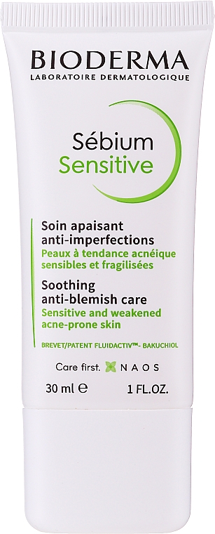 Feuchtigkeitsspendende und mattierende, intensiv beruhigende Gesichtscreme gegen Hautunreinheiten - Bioderma Sebium Sensitive Cream — Bild N2