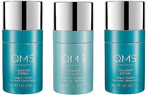 Gesichtspflegeset - QMS Collagen + Exfoliant Set Strong (Gesichtsserum 30mlx2 + Gesichtsfluid 30ml) — Bild N1