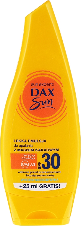 Leichte Bräunungsemulsion mit Kakaobutter - Dax Sun Body Emulsion SPF 30 — Bild N1