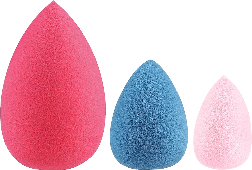 Make-up-Schwamm-Set purpurrot, hellrosa, blau 3 St. - Golden Rose Beauty Blender Set — Bild N1