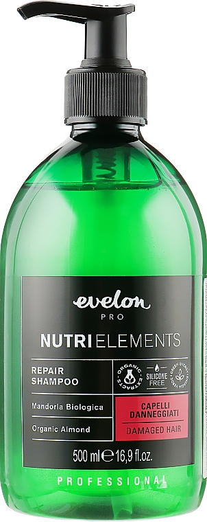 Revitalisierendes Haarshampoo - Parisienne Italia Evelon Pro Nutri Elements Repair Shampoo Organic Almond — Bild N1