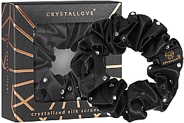 Düfte, Parfümerie und Kosmetik Haargummi aus Seide mit Kristallen schwarz - Crystallove Crystalized Silk Scrunchie Black