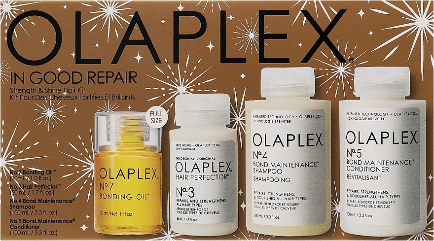 Set zur Stärkung der Haare und mehr Glanz - Olaplex In Good Repair Strength & Shine Hair Kit (Shampoo 100ml + Conditioner 100ml + Elixier 50ml + Öl 30ml)  — Bild N1