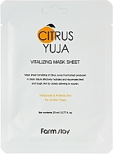 Tuchmaske für das Gesicht mit Yuzu-Extrakt - FarmStay Citrus Yuja Vitalizing Mask Sheet — Bild N1