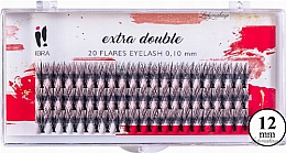Düfte, Parfümerie und Kosmetik Wimpernbüschel 12 mm - Ibra Extra Double 20 Flares Eyelash C 12 mm