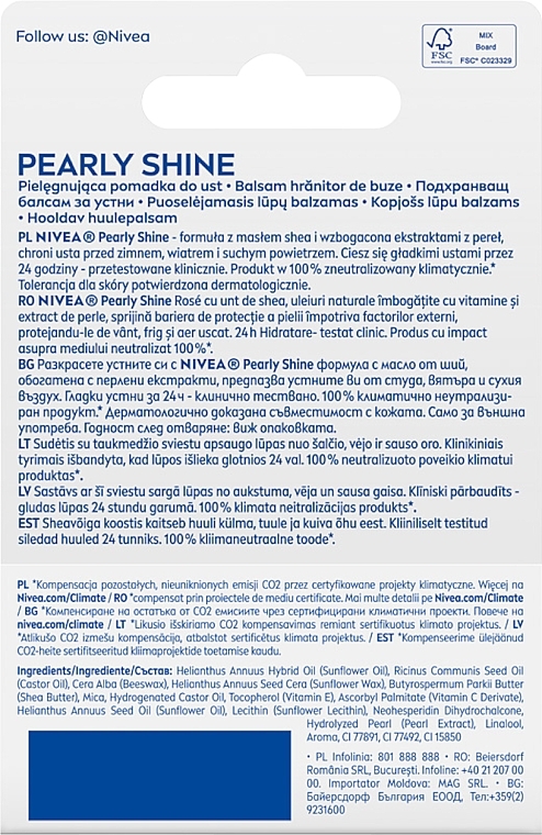 Lippenbalsam Pearly Shine - NIVEA Lip Care Pearly Shine  — Bild N2