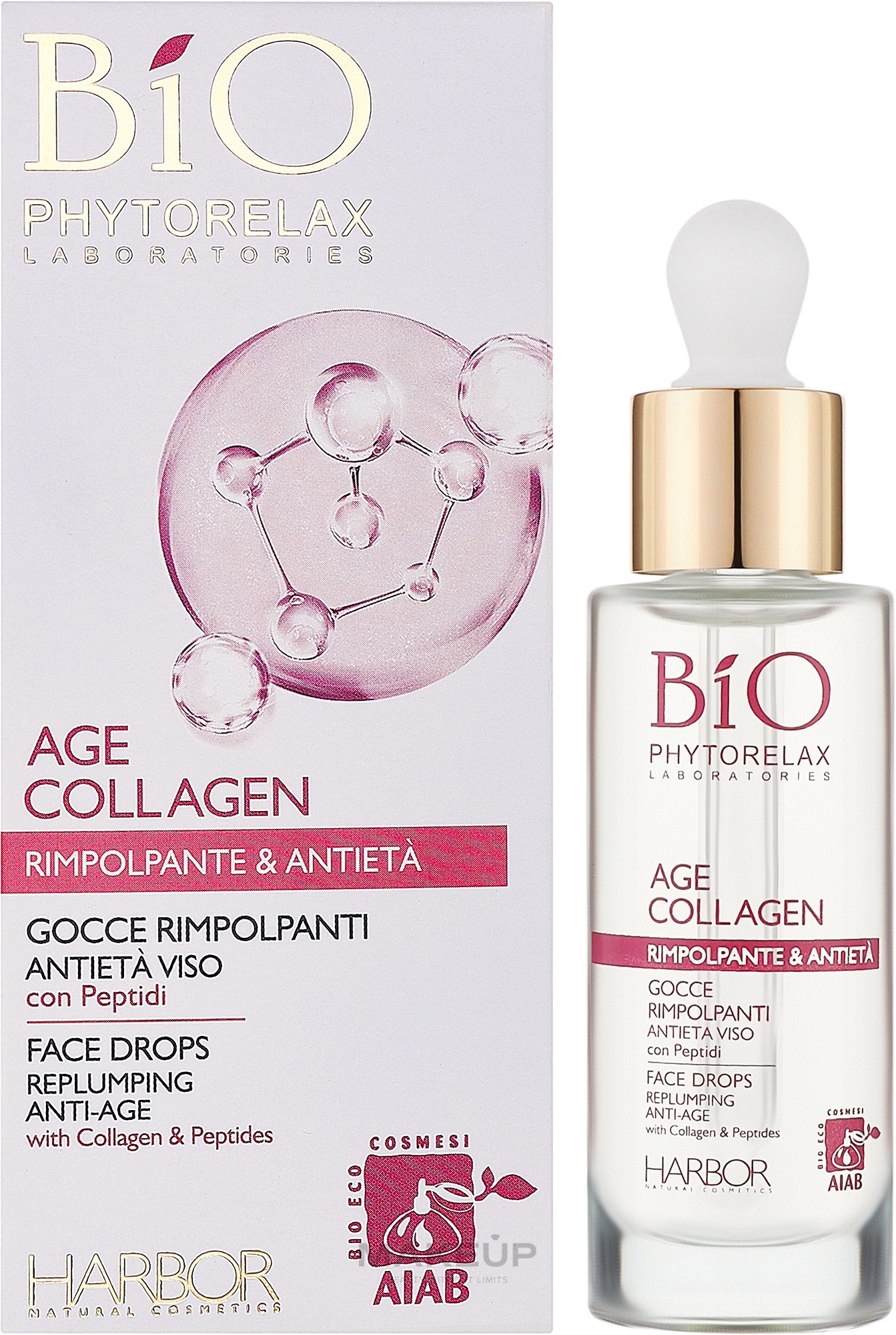 Anti-Aging-Serum-Tropfen für das Gesicht - Phytorelax Laboratories Bio Age Collagen Plumping Face Drops — Bild 30 ml