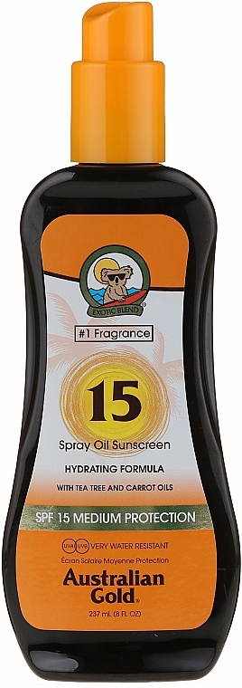Sonnenschutzspray-Öl SPF 15 - Australian Gold Tea Tree&Carrot Oils Spray SPF15 — Bild N1