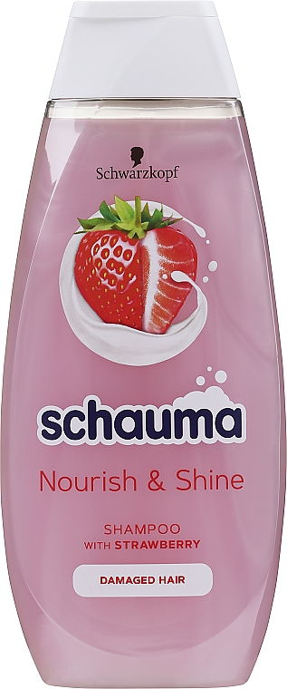Shampoo für geschädigtes Haar mit Erdbeerextrakt und Mandelöl - Schauma Nourish & Shine Strawberry Shampoo — Bild N1