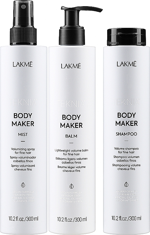 Haarpflegeset - Lakme Teknia Retail Pack Body Maker (Shampoo 300ml + Haarbalsam 300ml + Haarspray 300ml) — Bild N2