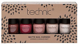 Düfte, Parfümerie und Kosmetik Nagellack-Set 5 St. - Technic Cosmetics Nail Varnish Matte Nudes