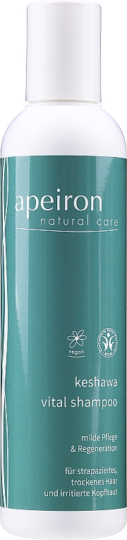 Regenerierendes Shampoo für strapaziertes, trockenes Haar und irritierte Kopfhaut - Apeiron Keshawa Vital Shampoo — Bild N1