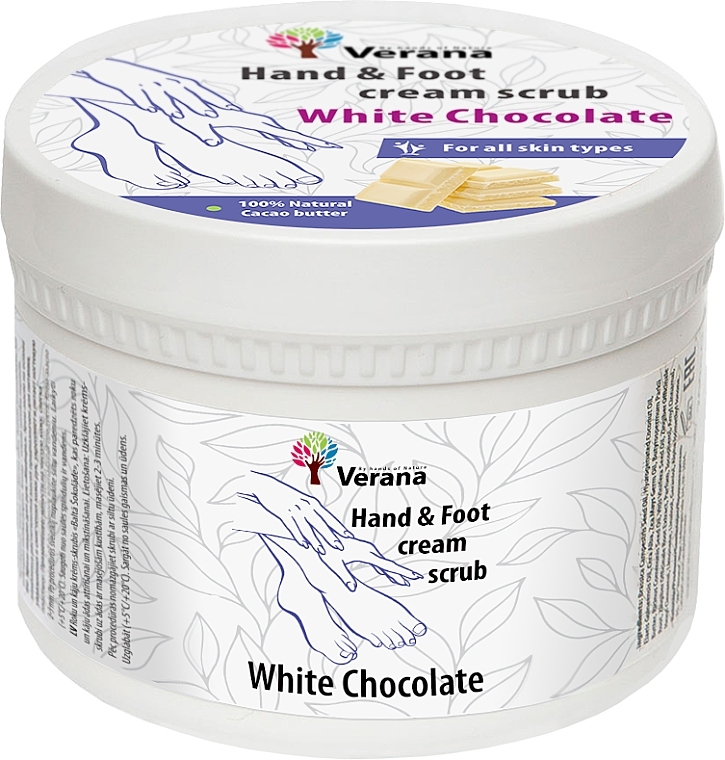 Schützendes Creme-Peeling für Hände und Füße weiße Schokolade - Verana Protective Hand & Foot Cream-scrub White Chocolate — Bild N2