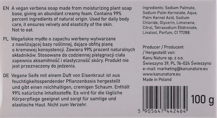 Hand- und Körperseife mit Eisenkraut - Kanu Nature Soap Bar Verbena — Bild N3