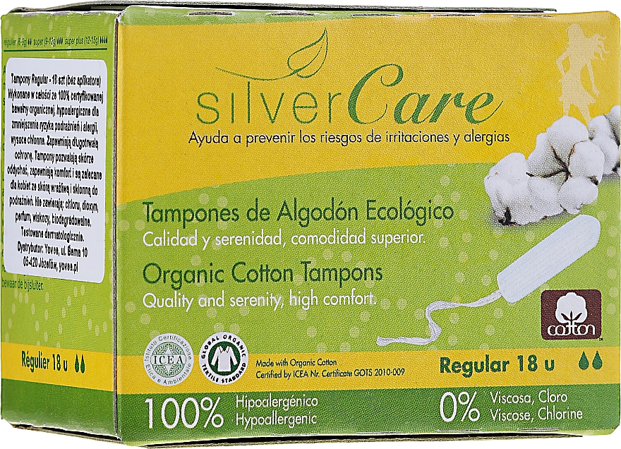 Tampons aus Bio-Baumwolle Regular 18 St. - Masmi Silver Care — Bild N1