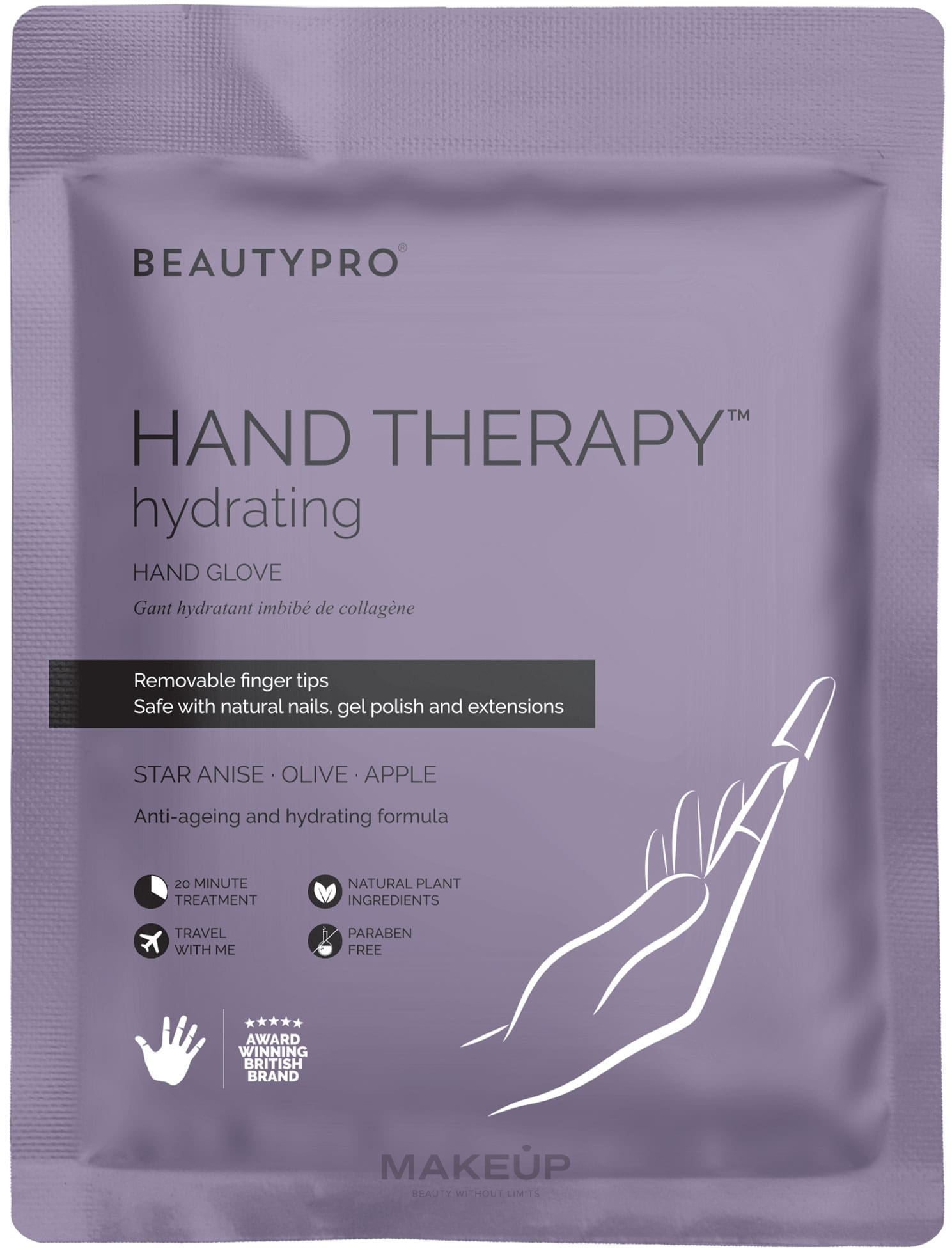 Anti-Aging Handmaske - BeautyPro Hand Therapy Collagen Infused Glove — Bild 17 g