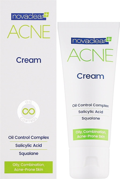 Mattierende Gesichtscreme mit Salicylsäure für fettige und zu Akne neigende und Mischhaut - Novaclear Acne Cream — Bild N2