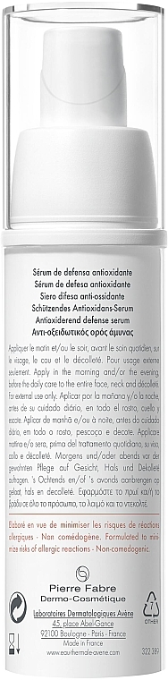 Aufhellendes und antioxidatives Gesichtsserum - Avene A-Oxitive Antioxidant Defense Serum Sensitive Skins — Bild N2