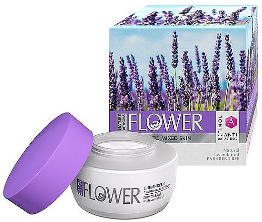 Tagescreme für das Gesicht mit Lavendelöl für normale bis Mischhaut - Nature of Agiva Flower Day Cream For Normal to Mixed Skin — Bild N1