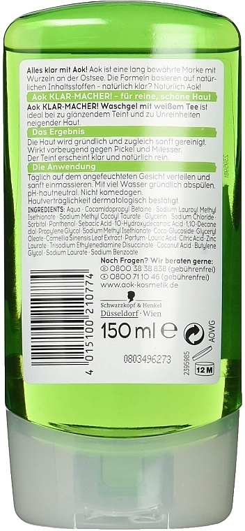 Waschgel für das Gesicht - Aok Clear-Maker! Cleansing Regulating Wash Gel with White Tea — Bild N1