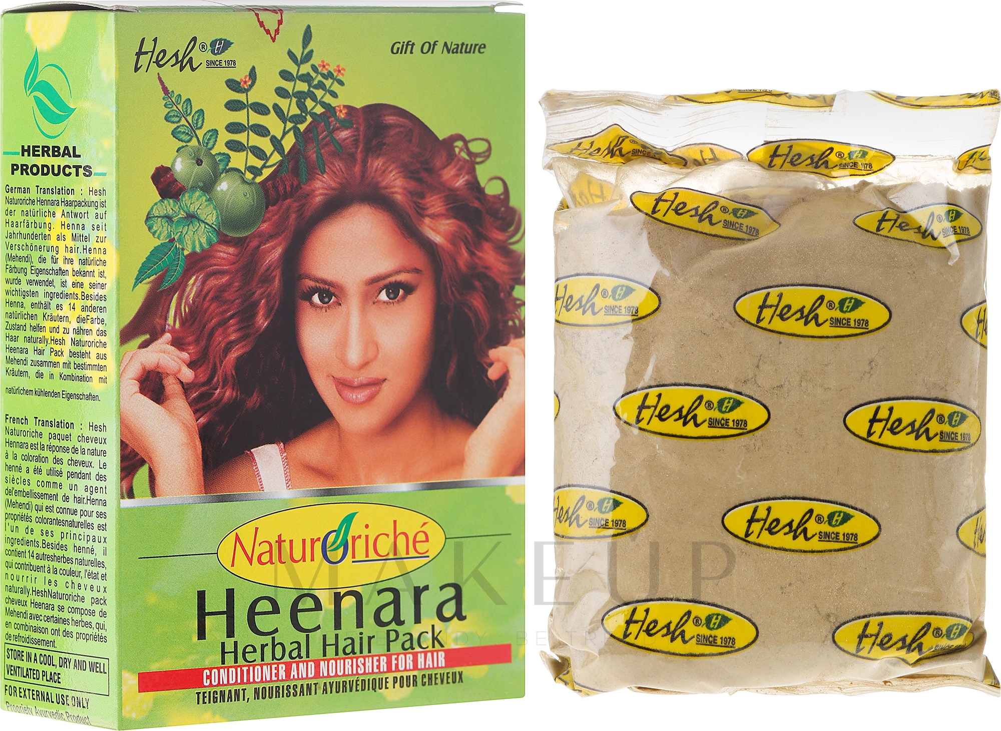 Henna für eine natürliche Färbung - Hesh Hennara Herbal Hair Pack — Bild 100 g