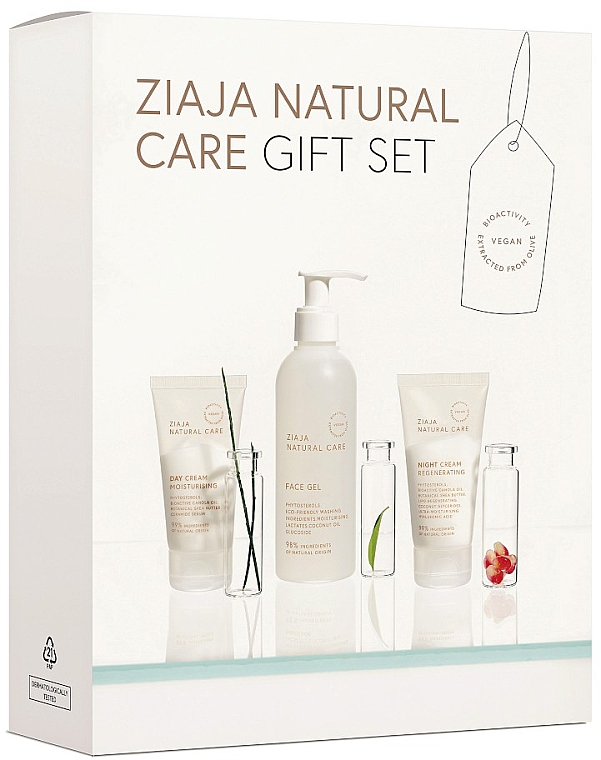 Ziaja Natural Care Gift - Gesichtspflegeset (Tagescreme 50ml + Gesichtsgel 200ml + Nachtcreme 50ml)  — Bild N1