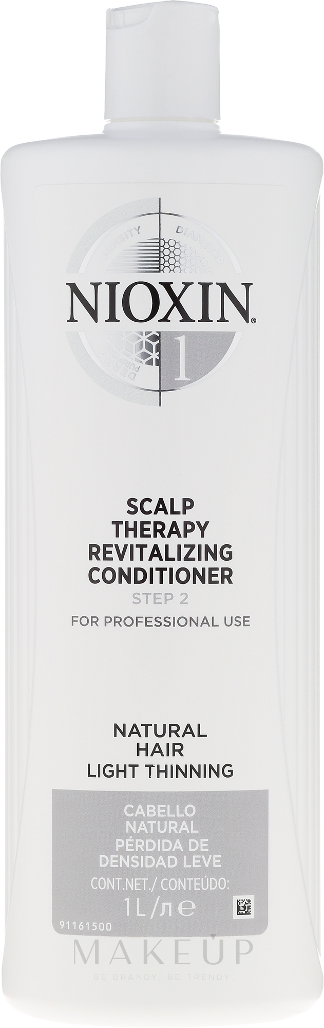 Revitalisierender Conditioner für natürliches Haar mit leichter Ausdünnung - Nioxin Thinning Hair System 1 Scalp Revitalizing Conditioner Step 2 — Bild 1000 ml