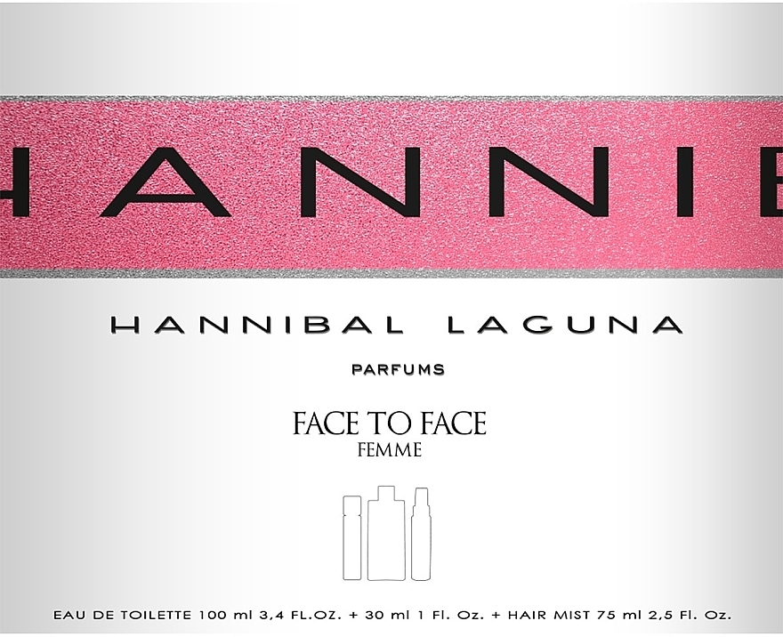 Hannibal Laguna Face To Face - Set (Eau de Toilette/100 ml + Eau de Toilette/30 ml + Haarnebel/75 ml) — Bild N2