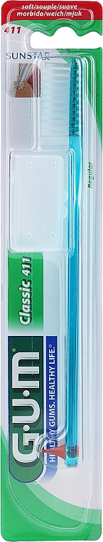 Zahnbürste Classic 411 weich türkis - G.U.M Soft Regular Toothbrush — Bild N1