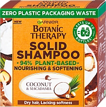 Düfte, Parfümerie und Kosmetik Festes Shampoo für trockenes Haar mit Kokosnuss und Macadamia - Garnier Botanic Therapy Solid Shampoo
