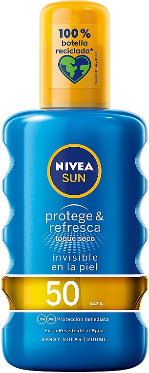 Erfrischendes wasserfestes Sonnenschutzspray für den Körper SPF 50 - Nivea Sun Protective & Refreshes Solar Spray SPF50 — Bild N1