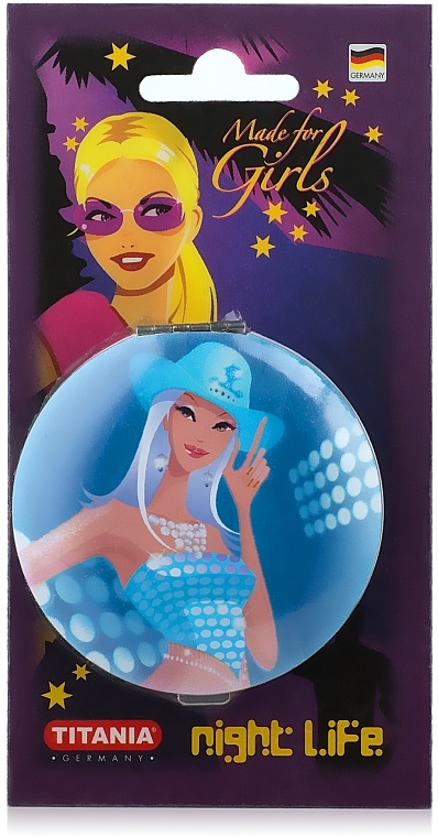 Kosmetischer Taschenspiegel Girl blau - Titania