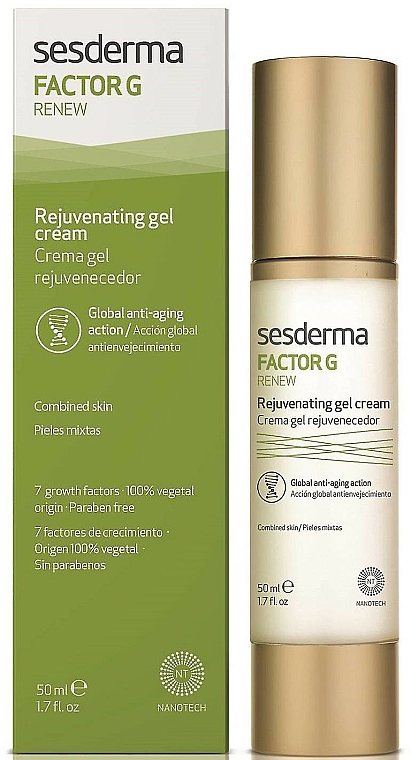 Verjüngende Gesichtsgel-Creme für Mischhaut - SesDerma Laboratories Factor G Renew Gel Cream — Bild N1