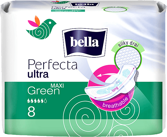 Damenbinden Perfecta Green Maxi Drai Ultra 8 St. - Bella