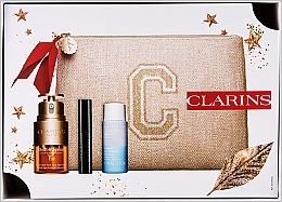 Augen-Make-up Set - Clarins Double Serum Eye Set (Augenserum 20ml + Mascara 3ml + Make-up Remover 30ml + Kosmetiktasche) — Bild N4