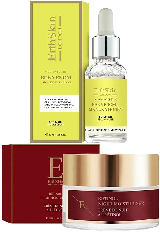 Set - ErthSkin London Retinol Night + Bee Venom + Manuka Serum (serum/30ml + n/cr/50ml) — Bild N1